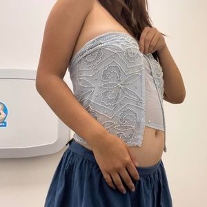 Elegant Additions Beaded Scarf/Crop-top